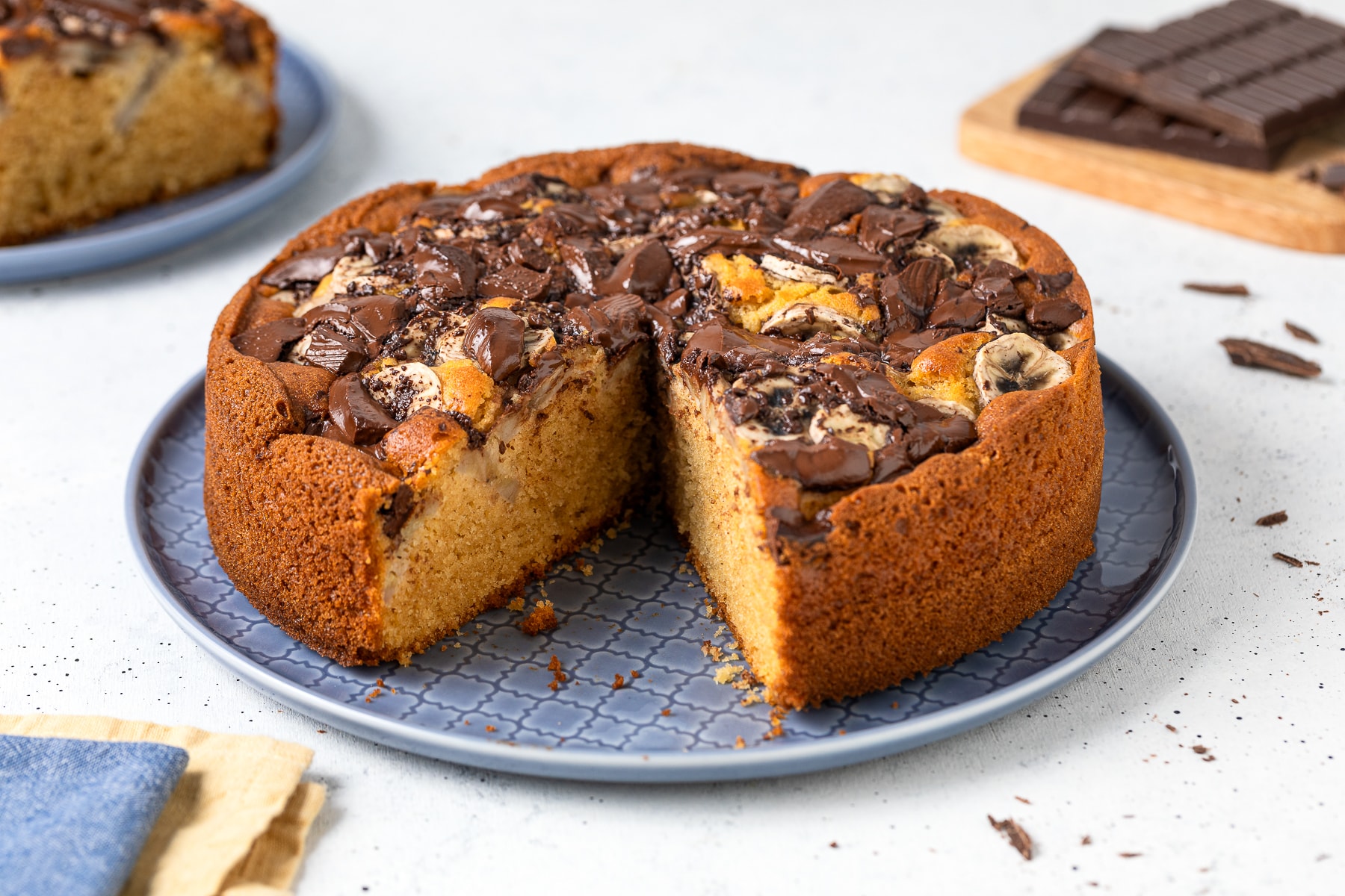torta con banane mature e cioccolato